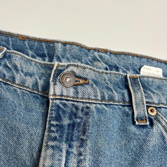 Vintage Levi’s 505 Regular Fit Denim Shorts W38 L9 Light Blue USA Made 90s - Picture 12 of 13